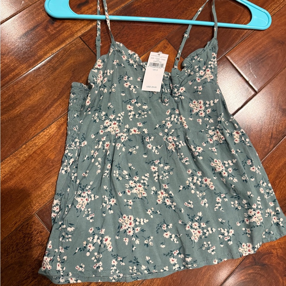 American Eagle Outfitters Green Floral Camisole